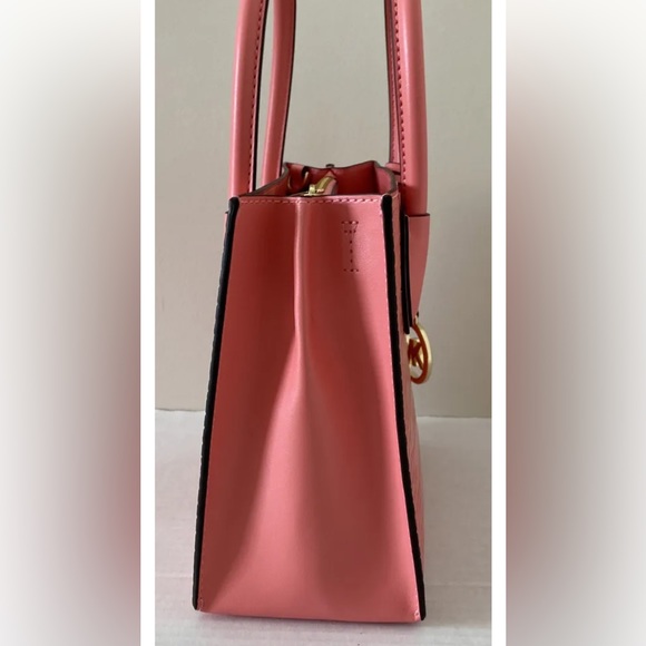 New Michael Kors Mercer Messenger handbag Embossed Leather Grapefruit - Picture 7 of 7
